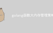 golang函数大内存管理策略