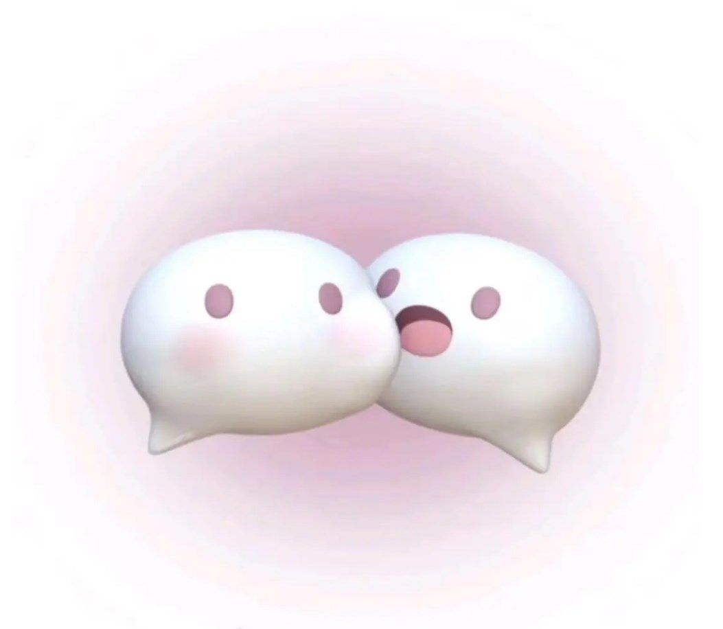 WeChat icon cute version pink blue black and white original picture