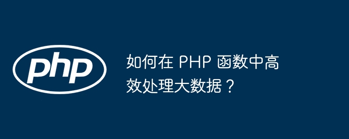 如何在 PHP 函数中高效处理大数据？