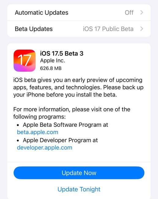 苹果发布 iOS / iPadOS 17.5、macOS 14.5、watchOS 10.5 第 3 个公测版
