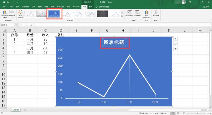 How to create a line chart in Excel