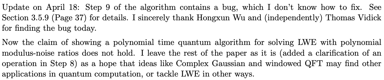 Quantum of Solace for Lattice Cryptozoology? One article will help you analyze the academic controversy of lattice cryptography