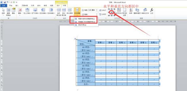 word制作营销型表格的图文方法