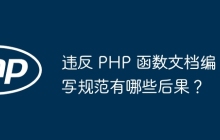 违反 PHP 函数文档编写规范有哪些后果?