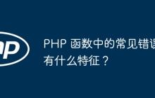 PHP 函数中的常见错误有什么特征?