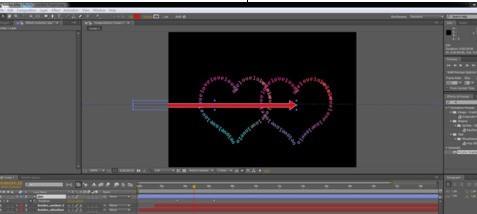 Grafik- und Textschritte zum Zeichnen von Pfadtextanimationen in AE