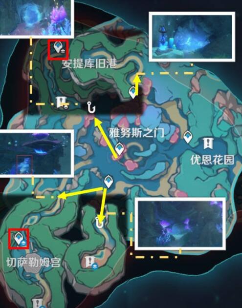 A list of hidden map anchor points in the Old Sea of ​​Nostoy District in Genshin Impact