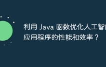 利用 Java 函数优化人工智能应用程序的性能和效率？