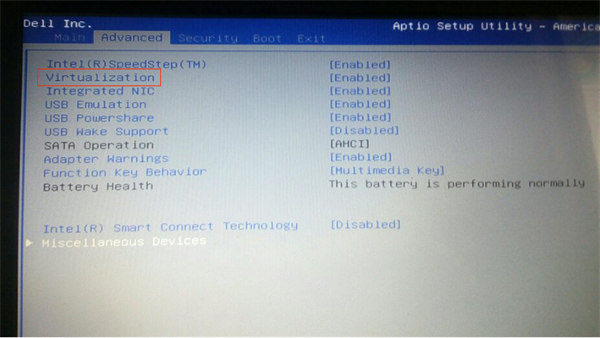 How to turn on vt on DELL motherboard