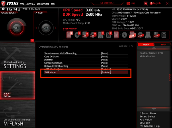 MSIマザーボードでvtを有効にする方法