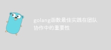 L'importance des meilleures pratiques de la fonction Golang dans la collaboration en équipe