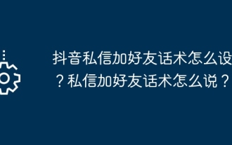 TikTok에서 비공개 메시지를 통해 친구를 추가하는 방법을 설정하는 방법은 무엇입니까? 친구를 추가하려면 비공개 메시지를 어떻게 말하나요?