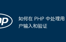 如何在 PHP 中处理用户输入和验证