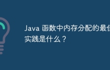 Java 函数中内存分配的最佳实践是什么?
