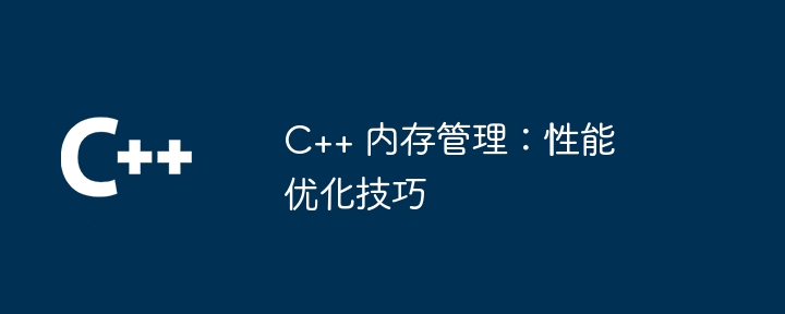 C++ 内存管理：性能优化技巧