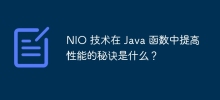 NIO 技術在 Java 函數中提高效能的秘訣是什麼？