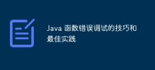 Java 函數錯誤調試的技巧和最佳實踐