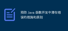 預防 Java 函數開發中潛在錯誤的措施和原則