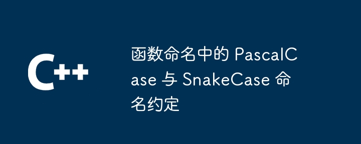 PascalCase and SnakeCase naming conventions in function naming