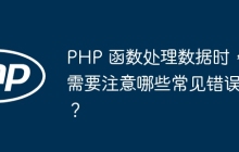 PHP 函数处理数据时，需要注意哪些常见错误？