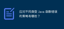 应对不同类型 Java 函数错误的策略有哪些？