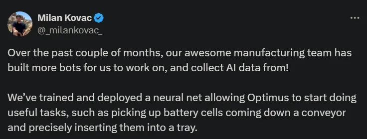 Tesla’s Optimus humanoid robot works in the factory, is skilled in disassembling batteries, self-correcting, and can go even further