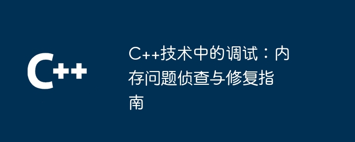 C++ でのデバッグ: メモリの問題を検出して修正するためのガイド