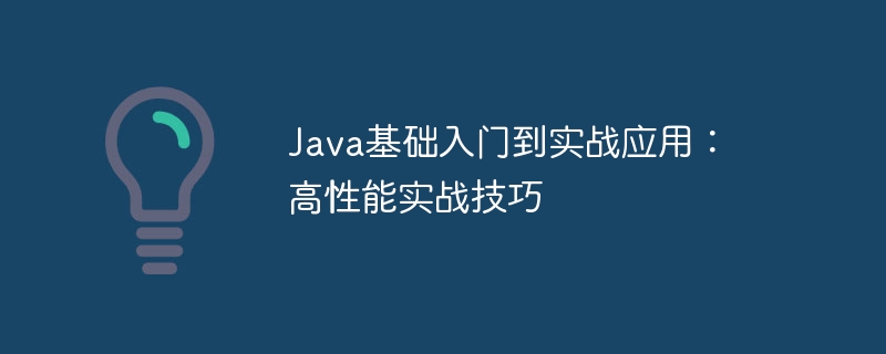 Java基礎入門到實戰應用：高效能實戰技巧