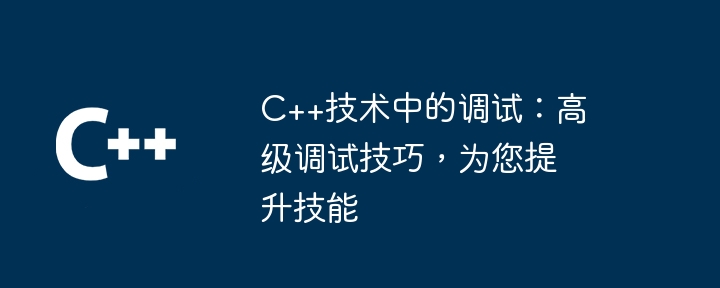 C++ テクノロジでのデバッグ: スキルを向上させるための高度なデバッグ テクニック