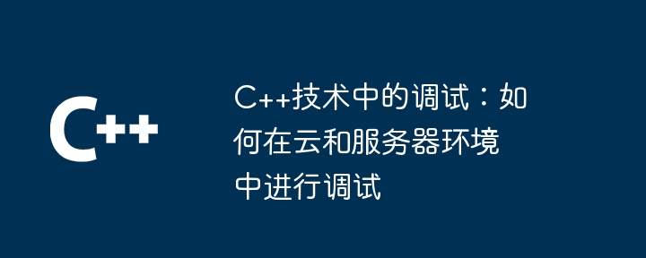 C++ 기술로 디버깅: 클라우드 및 서버 환경에서 디버깅하는 방법