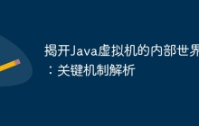 揭开Java虚拟机的内部世界：关键机制解析