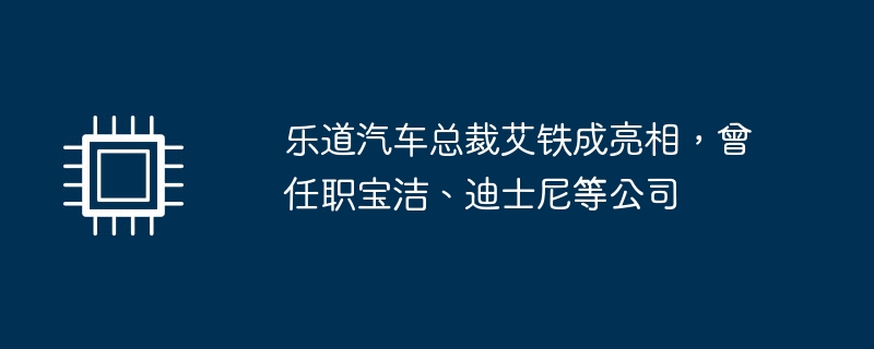 乐道汽车总裁艾铁成亮相，曾任职宝洁、迪士尼等公司