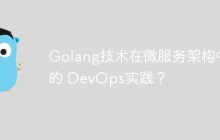 Golang技术在微服务架构中的 DevOps实践？