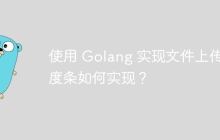 使用 Golang 实现文件上传进度条如何实现？