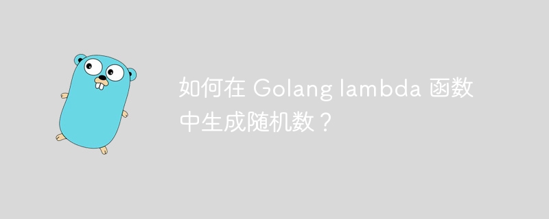 如何在 Golang lambda 函数中生成随机数？
