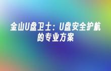 金山U盘卫士：U盘安全护航的专业方案