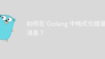 如何在 Golang 中格式化错误消息？
