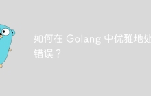 如何在 Golang 中优雅地处理错误？