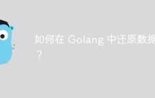 如何在 Golang 中还原数据库？