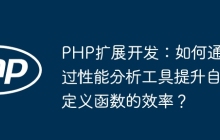 PHP扩展开发：如何通过性能分析工具提升自定义函数的效率？