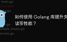 如何使用 Golang 库提升文件读写性能？