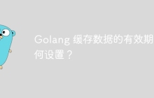 Golang 缓存数据的有效期如何设置？