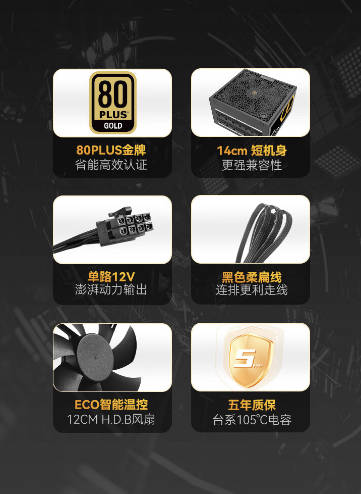 振华 ZILLION 650W 金牌全模电源 5 月 20 日开售,首发价 429 元