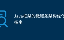 Java框架的微服务架构优化指南