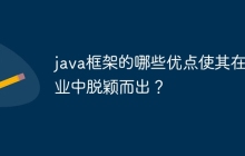 java框架的哪些优点使其在行业中脱颖而出？