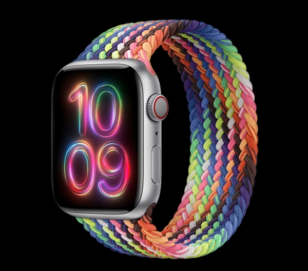 苹果推出2024款彩虹版Apple Watch编织表带,致敬LGBTQ+社群