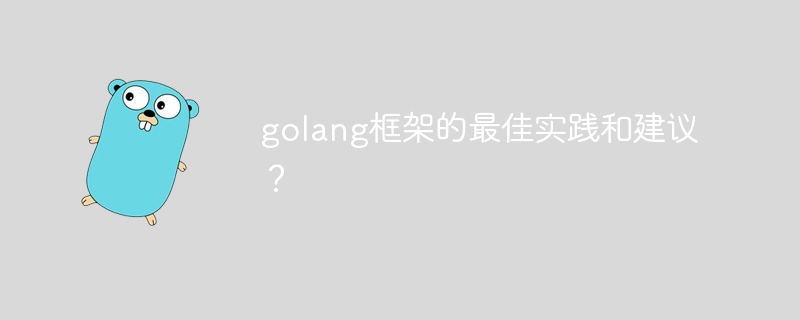 golang框架的最佳实践和建议？