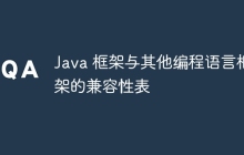 Java 框架与其他编程语言框架的兼容性表