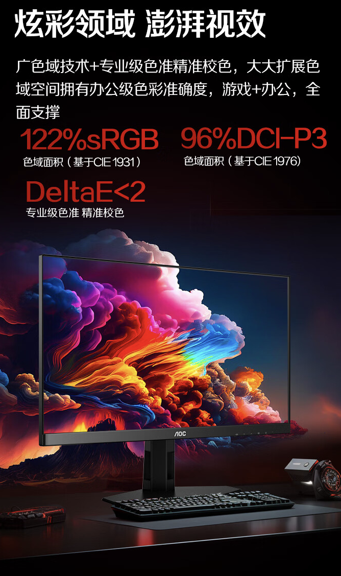 AOC“Q24G4E”23.8 英寸显示器上架开售：2K 180Hz，999 元