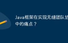 Java框架在实现无缝团队协作中的痛点?